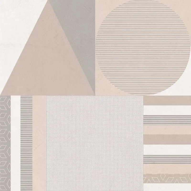 Decoro in ceramica con motivo geometrico nei toni neutri